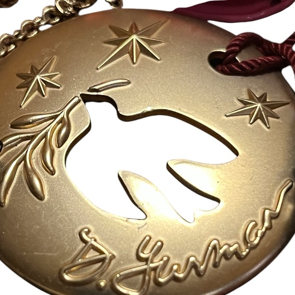 David Yurman gold-tone collectable Christmas ornament with stars and dove - Picture 5 of 9